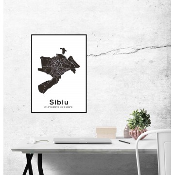 Poster harta Sibiu contur